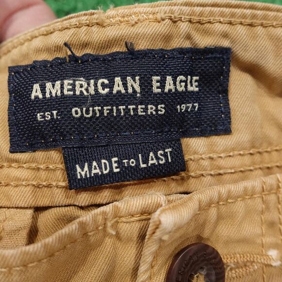 American Eagle Outfitters Pants Mens 28x30 Khaki Relaxed Straight Chino Beige - Picture 7 of 10